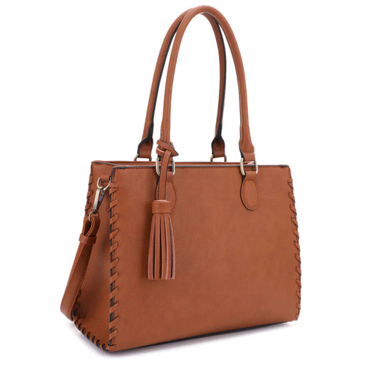 LIONESS CONCEALED CARRY SATCHEL BAG WITH TASSEL